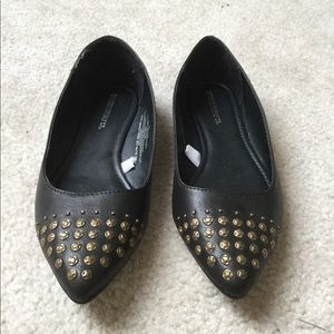 Black studded flats